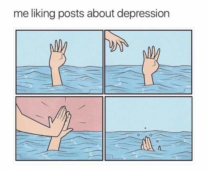 painting liking posts about depression
